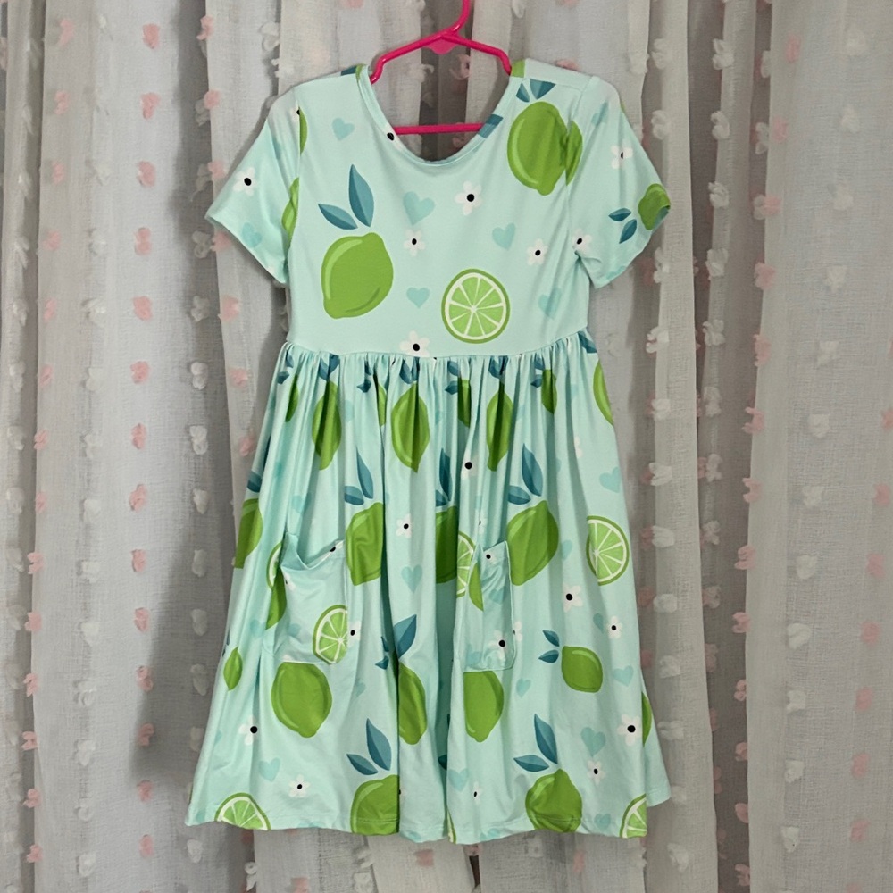 Lime Green and Blue Dress size 5/6